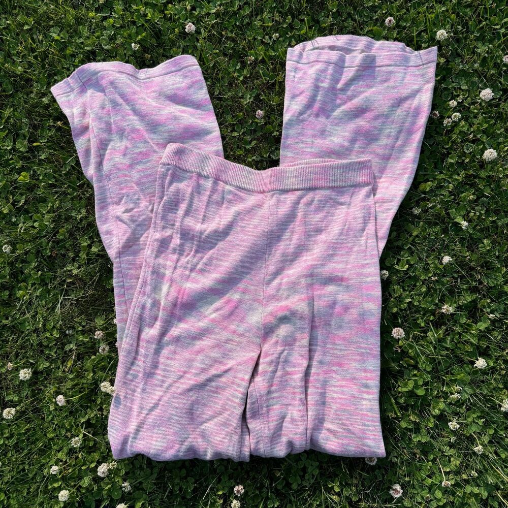 Space Dye Purple Pink Pull-On Sweater Flares